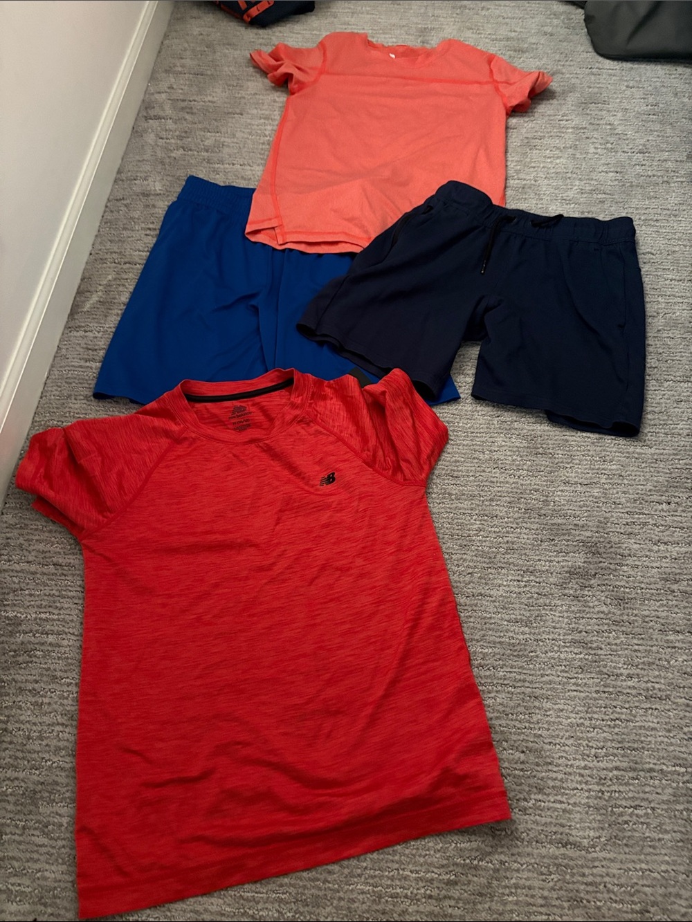 New Balance Kids' Red & Navy with Royal Blue Shorts